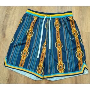 Nike DNA City Exploration Basketball Shorts Blue Gold Aztec Size XXL Sportswear
